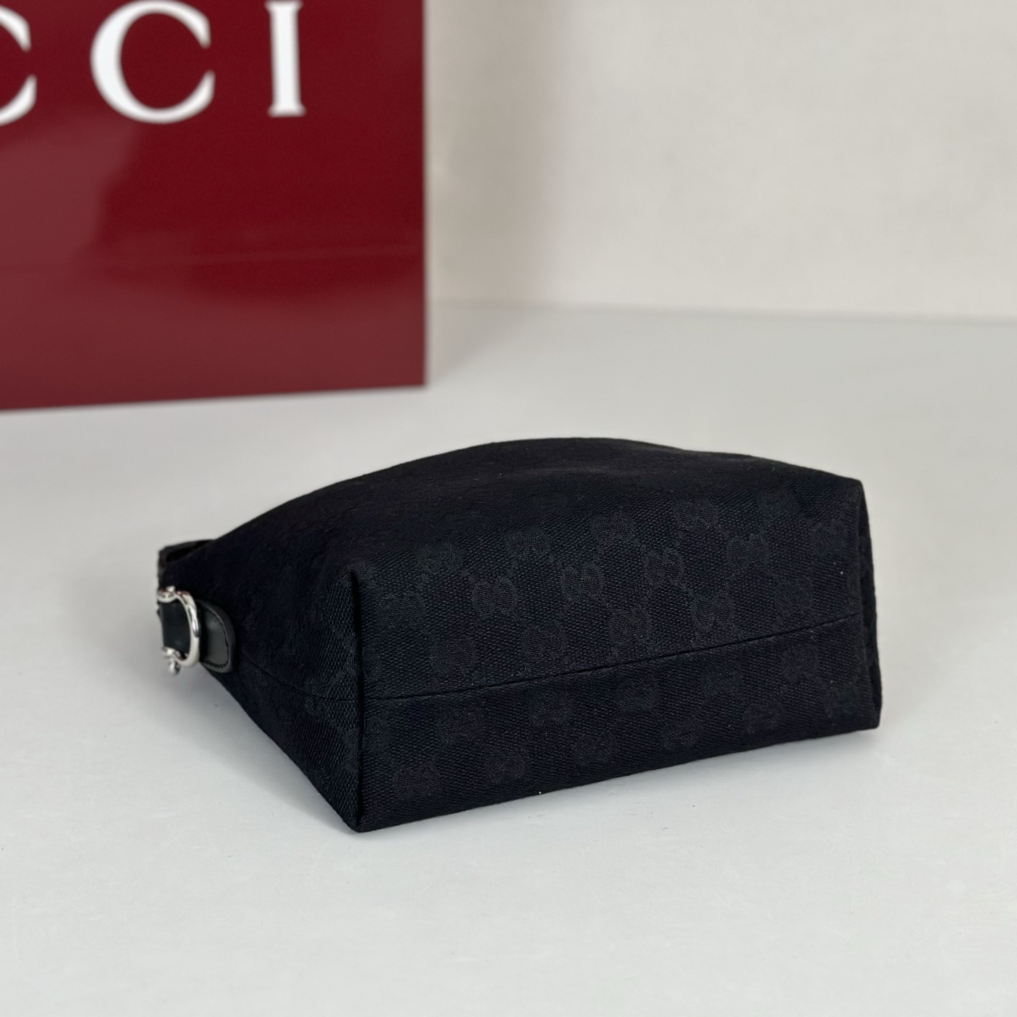 G*ucc* Brera Small Crossbody Bag In Black GG Canvas-25.5*14*8CM