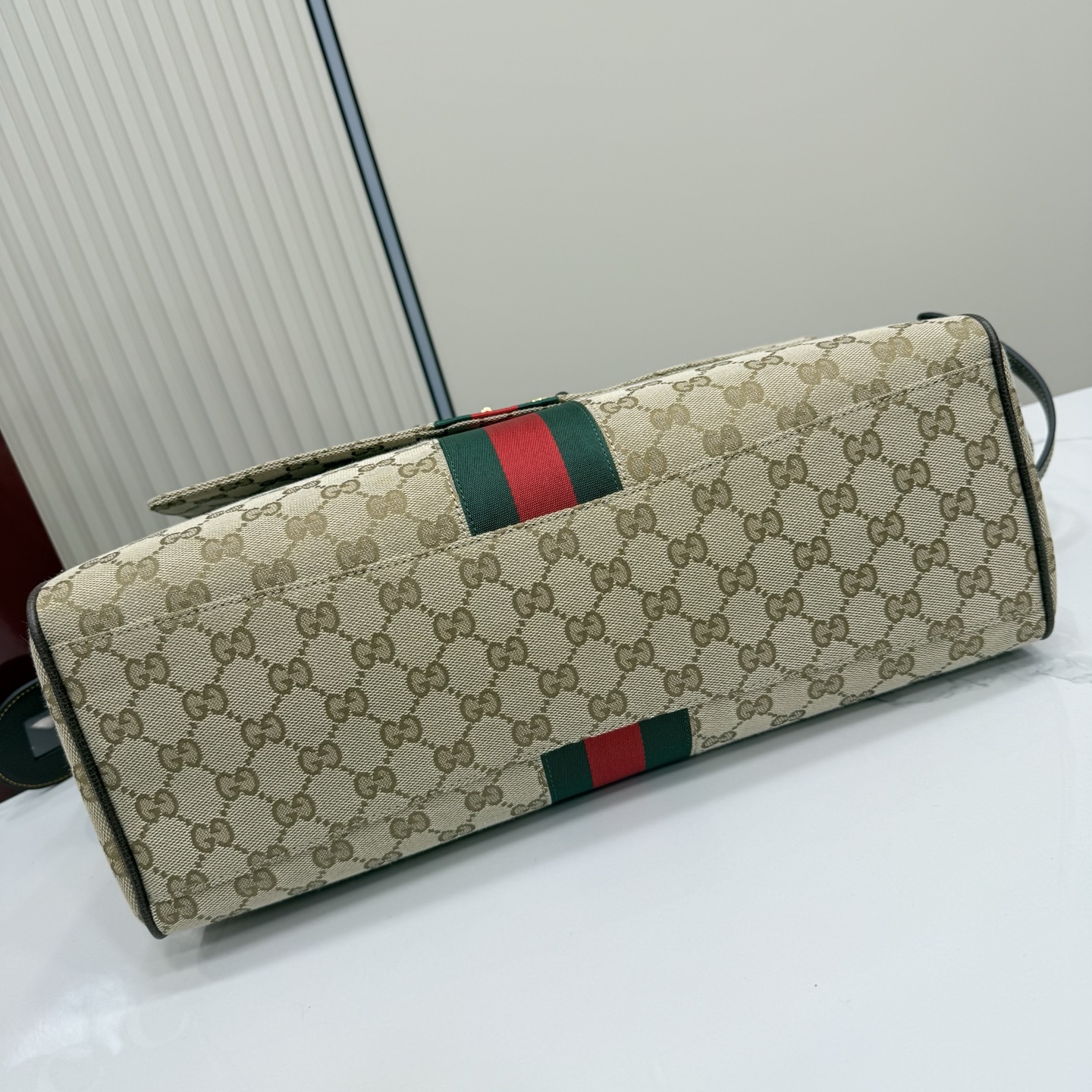 Gv*c* Paparazzo Large Top Handle Bag In Sand And Brown GG Canvas-37*29*13CM