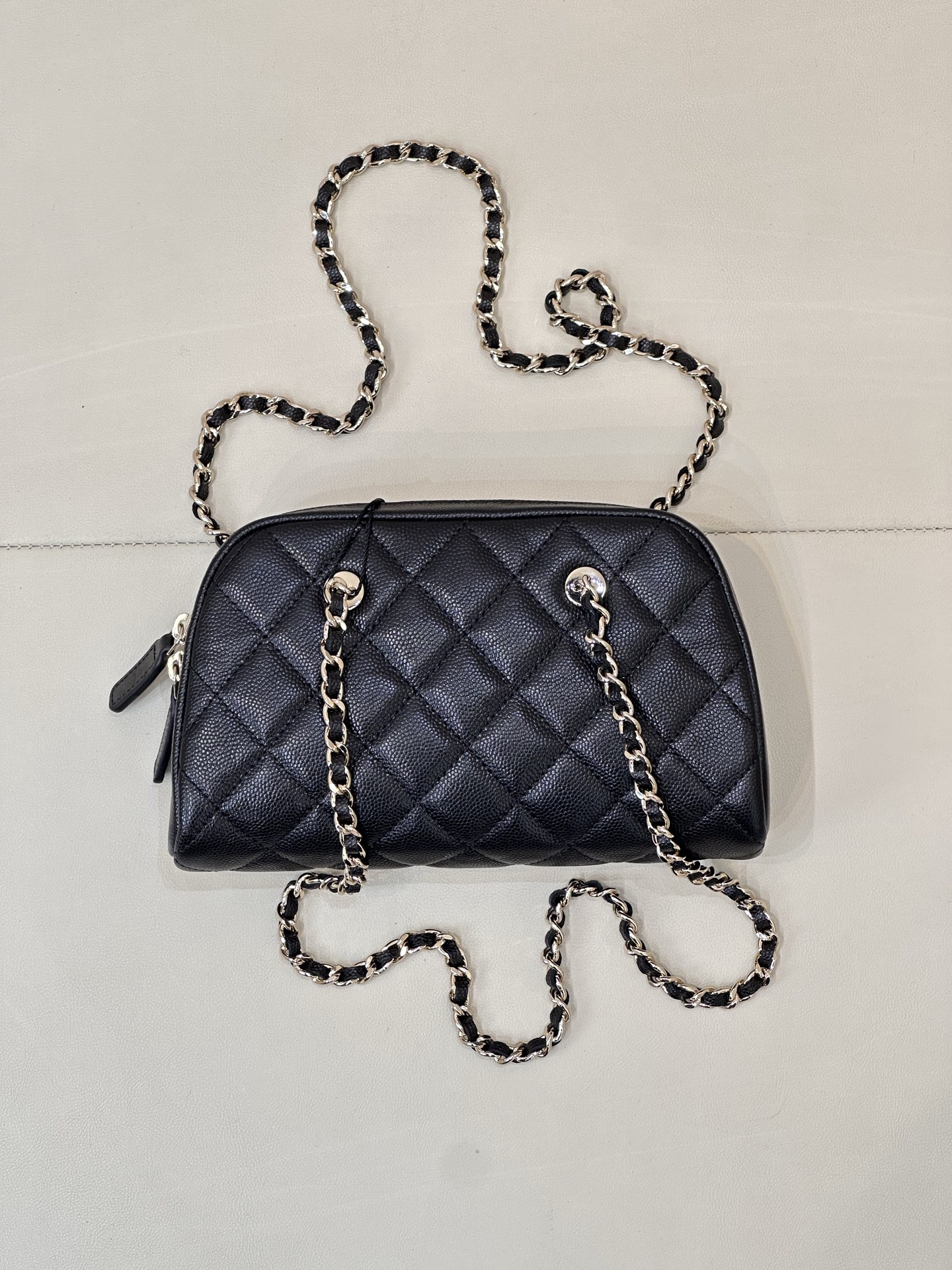 Ch@nel Clutch With Chain - Grained Shiny Calfskin & Gold-tone Metal-19*11*5.5CM