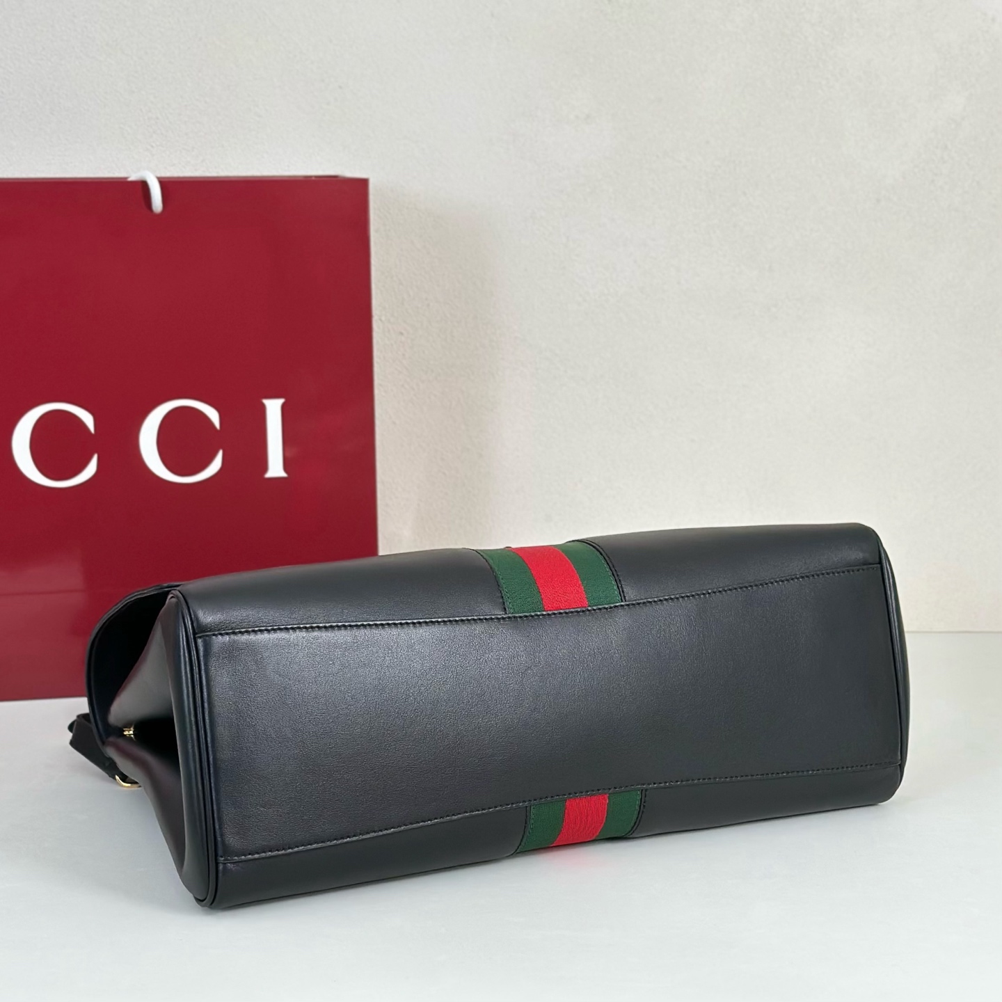 Gv*c* Paparazzo Large Top Handle Bag In Black Leather-37*29*13CM