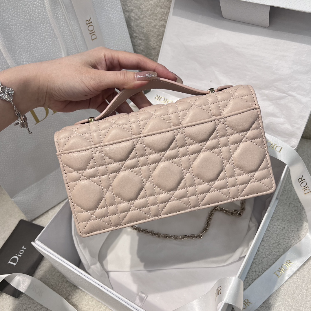 Diro My D10r Mini Bag Powder Pink Cannage Lambskin-21*11.5*4.5CM