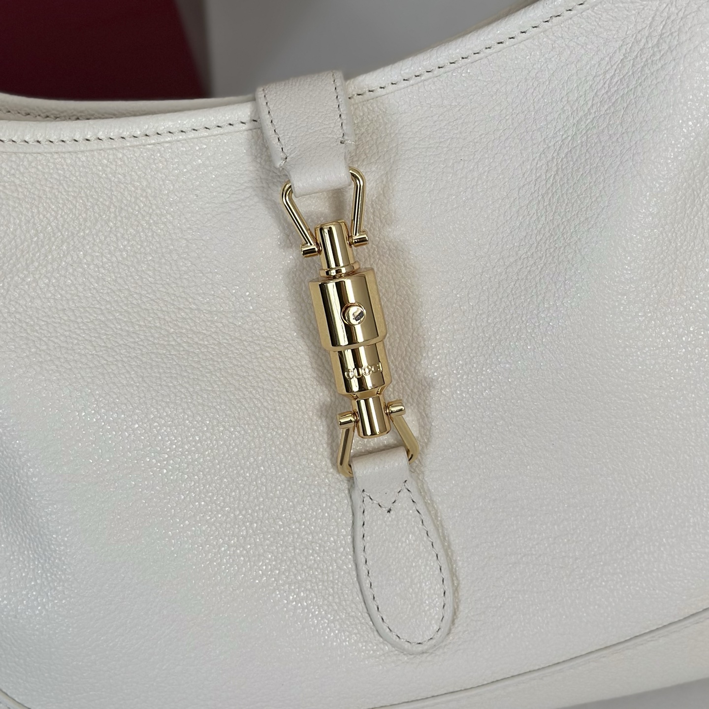 Gvc*1 Jackie Shoulder Bag In White Leather-31.5*21*5CM