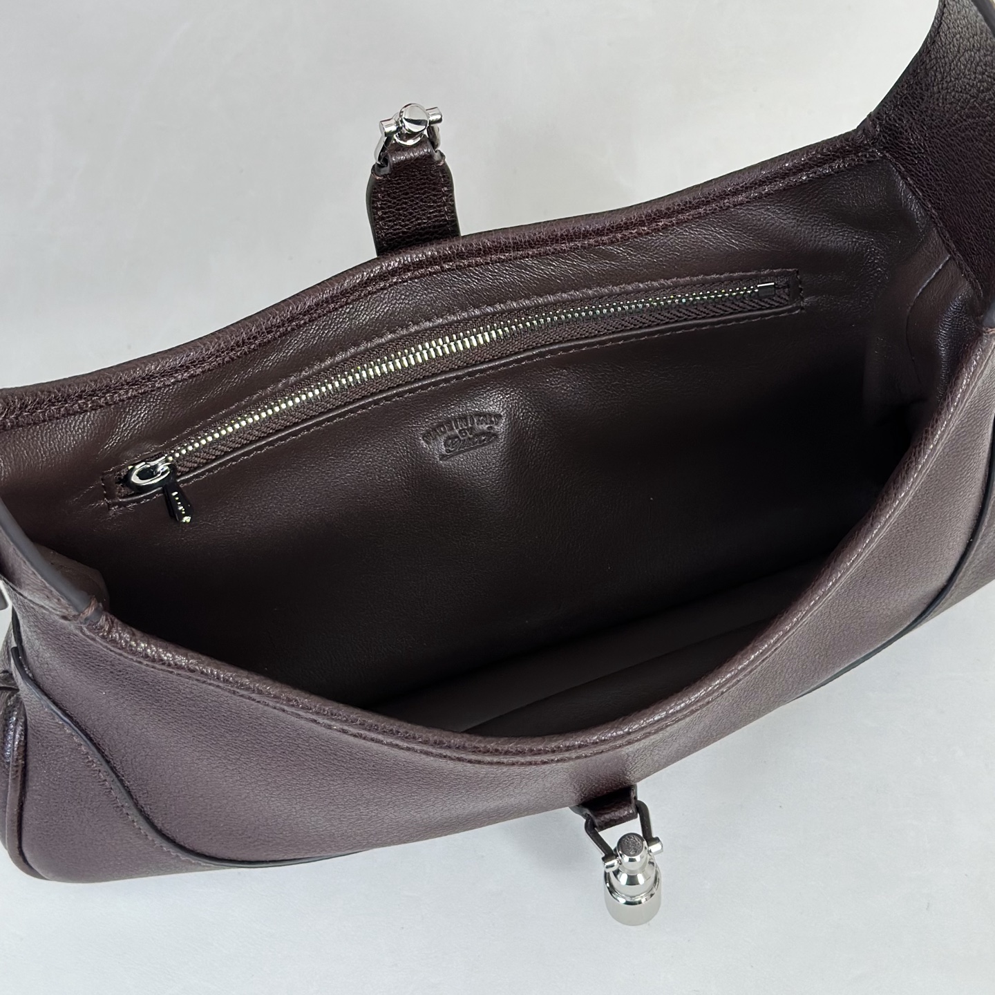 Gvc*1 Jackie Shoulder Bag In Brown Leather-27*13*.3.5CM