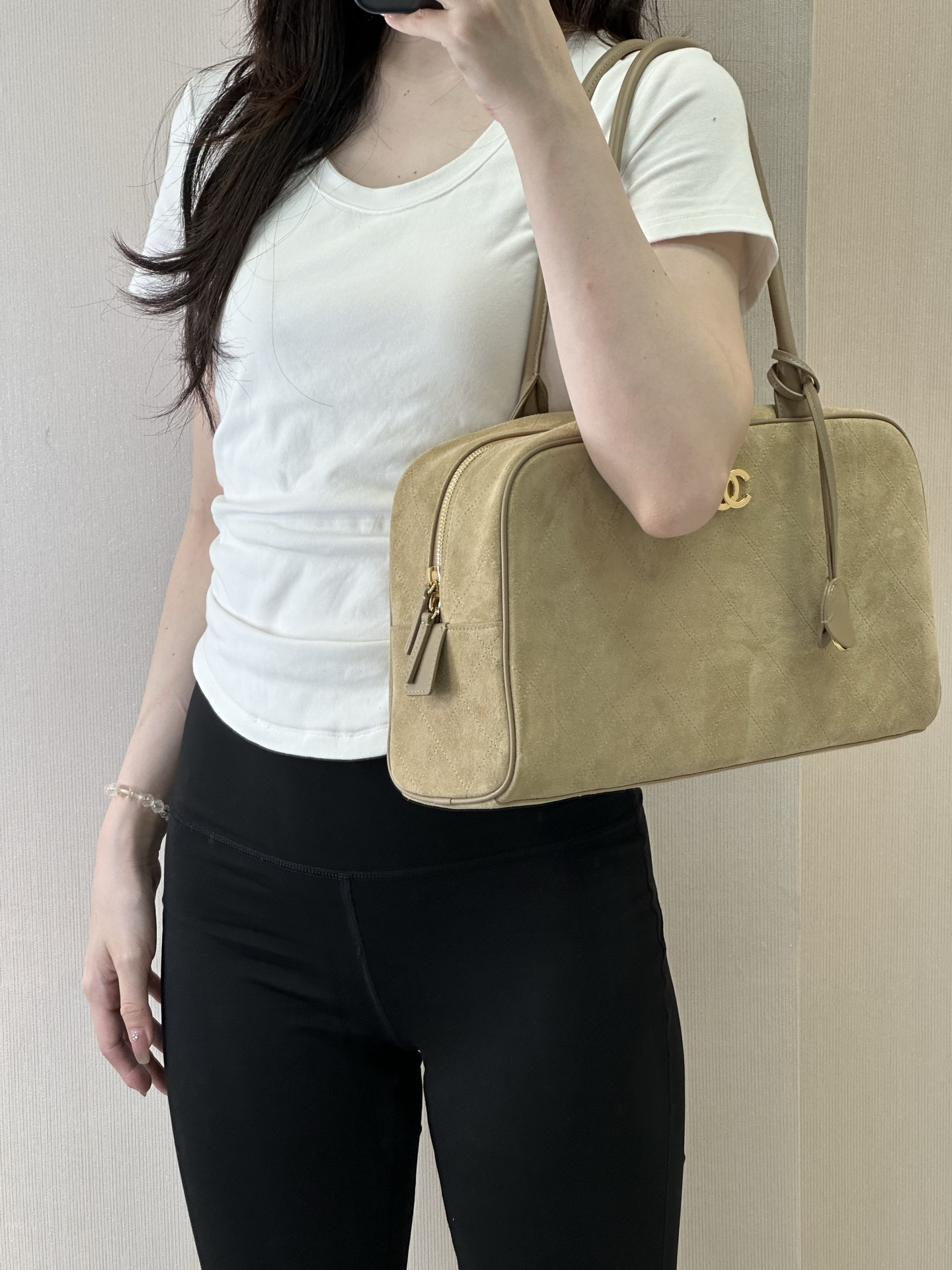 Ch@nel Bowling Bag-19*35.5*12.5CM