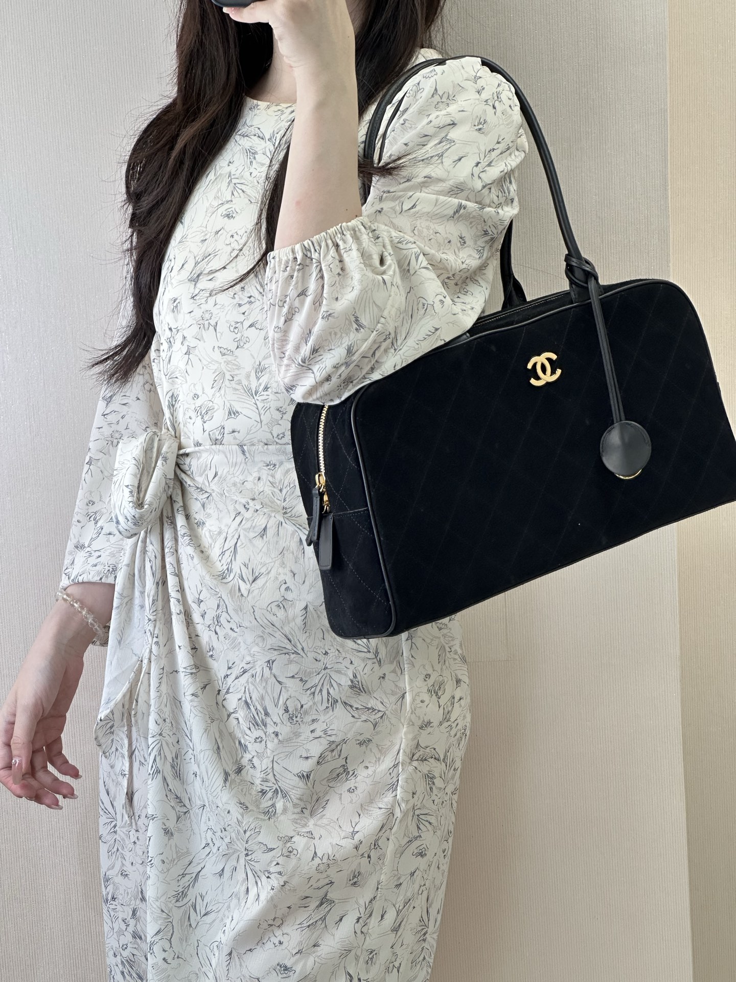 Ch@nel Bowling Bag-19*35.5*12.5CM