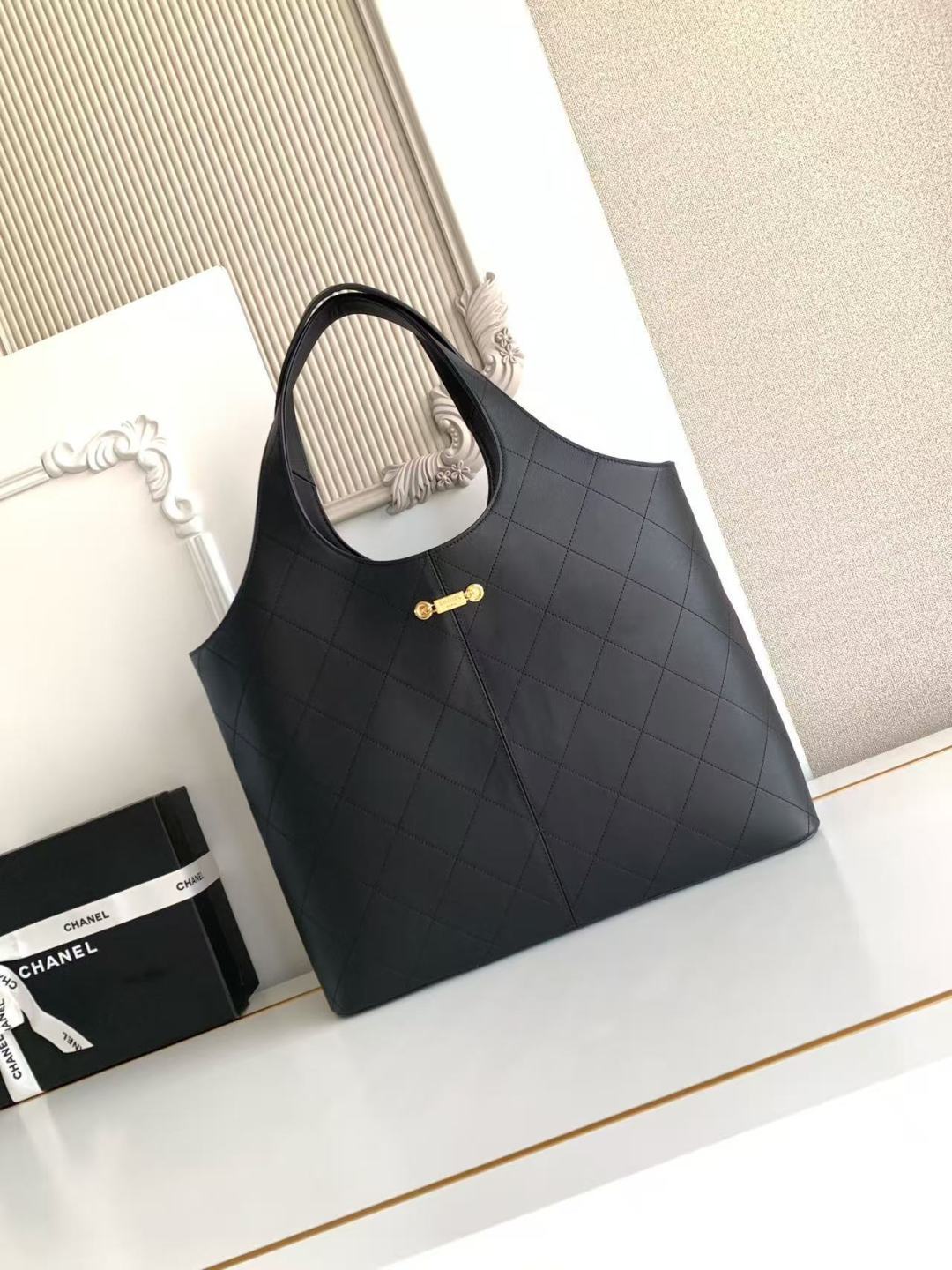 Ch@nel Large Shopping Bag, Calfskin-58x41x14CM