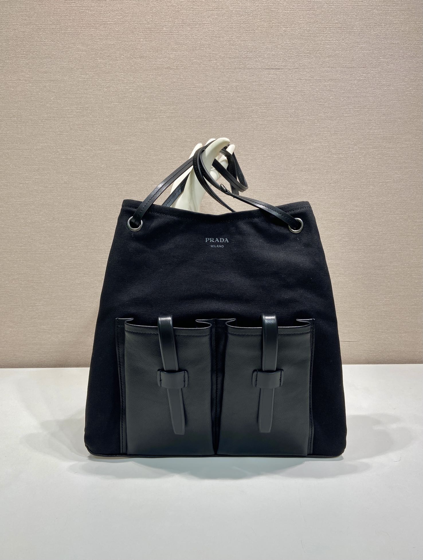 Pra*a Large Route Leather Tote Bag-1BC293-39*33CM