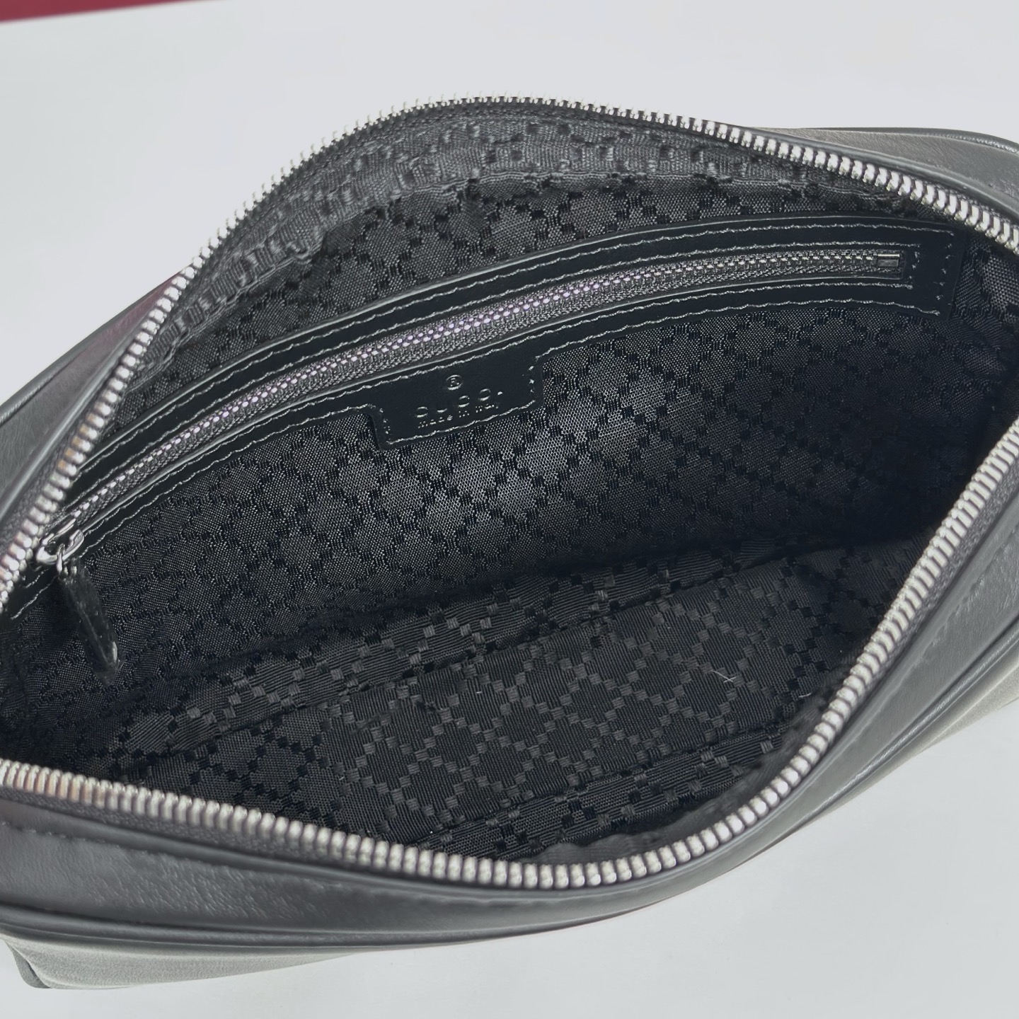 Guc*ci Web Trademark Small Crossbody Bag In Black Leather -24*4*15CM