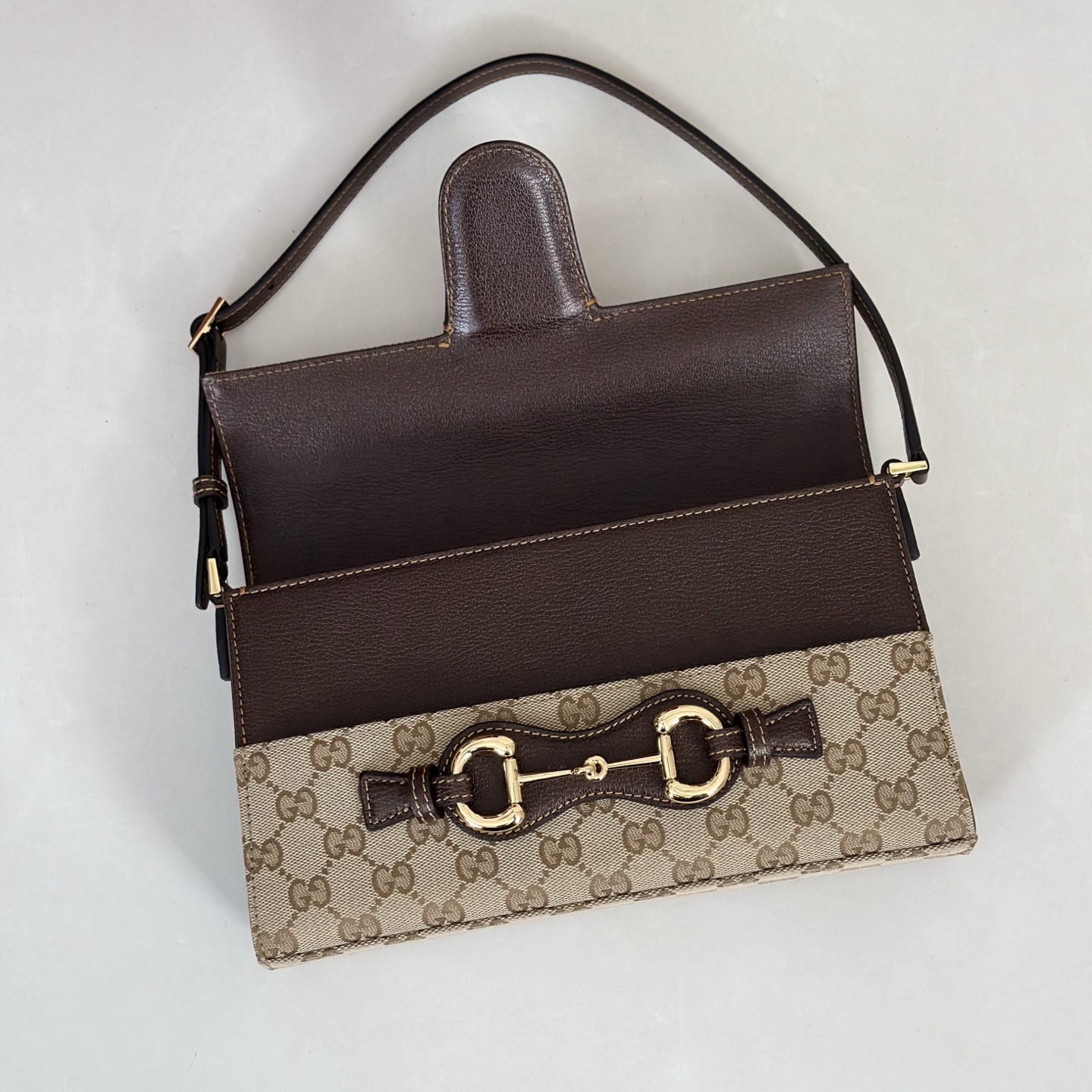 Guc*ci Horsebit Ristretto Bag-26*4.5*14.5CM