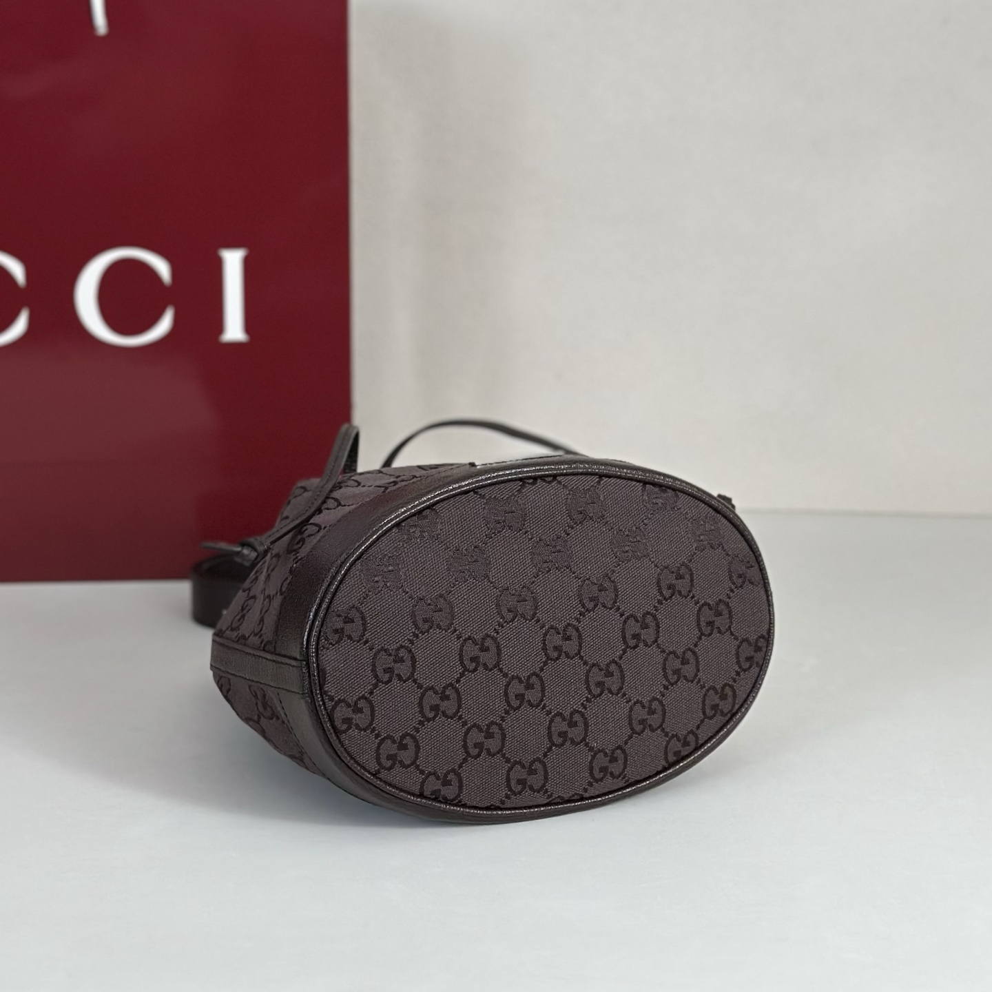 Guc*ci Venice Bucket Bag GG Canvas-20.5*23*14CM