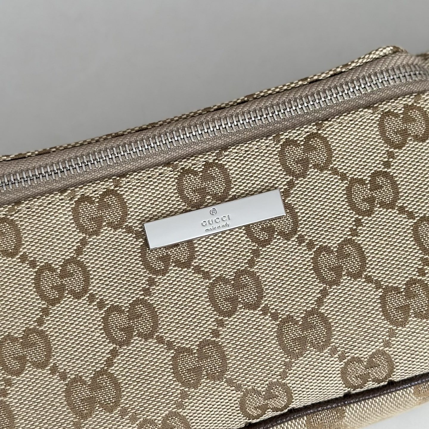 Guc*ci Tag Small Crossbody Bag In Sand And Brown GG Canvas-20*10.5*2.5CM