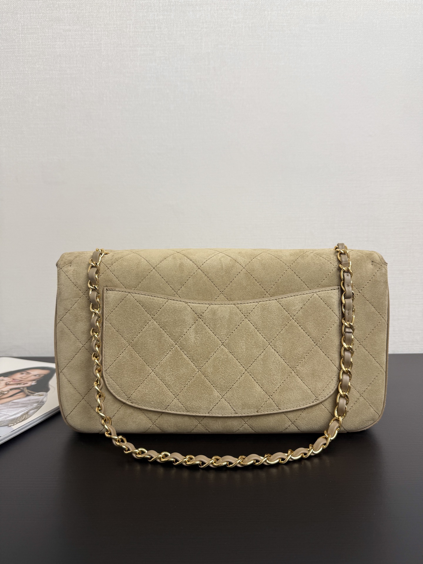 Cha*nel Suede Calfskin Souplissimo Maxi Flap-32CM