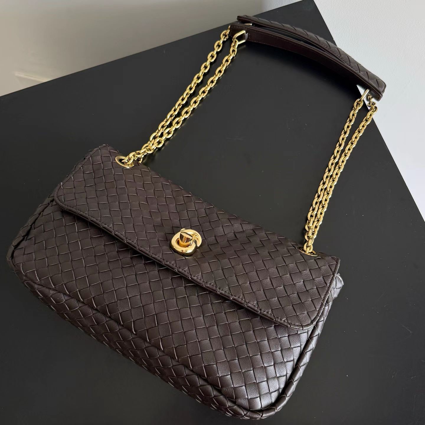 B0tt*ga Ven*ta Madison Intrecciato Leather Shoulder Bag-27*16*6CM