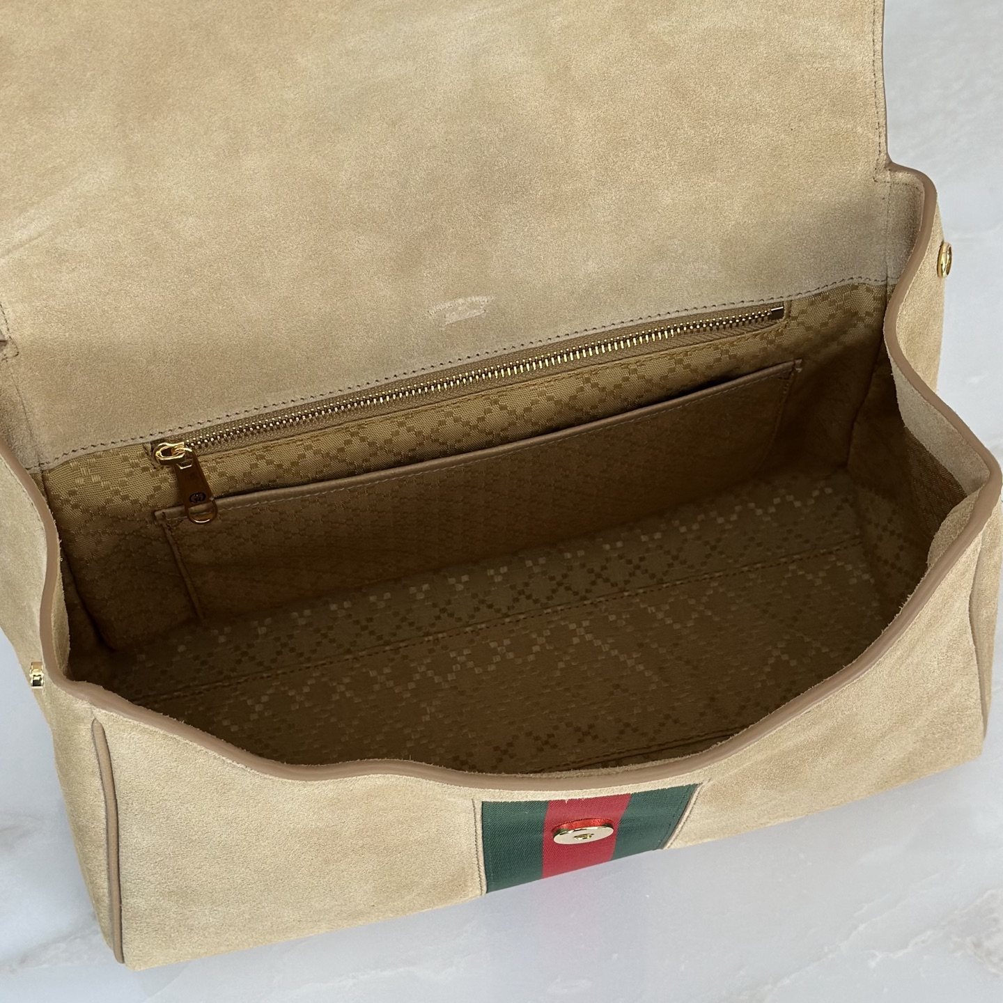 Gvc*1 Paparazzo Small Top Handle Bag In Sand Suede-32*24*17CM