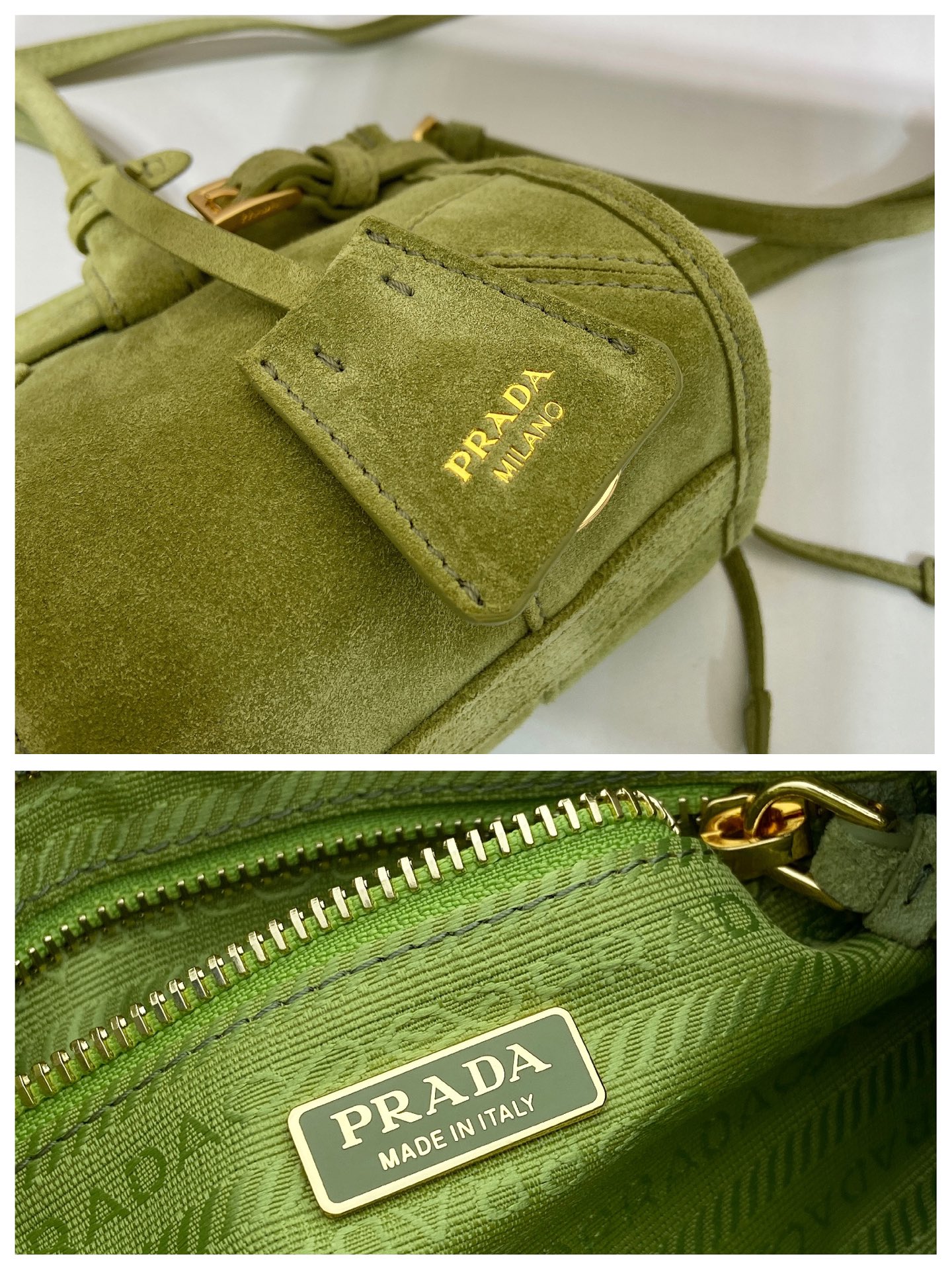 Pra*a Bonnie Suede Handbag-23.5*12*9CM