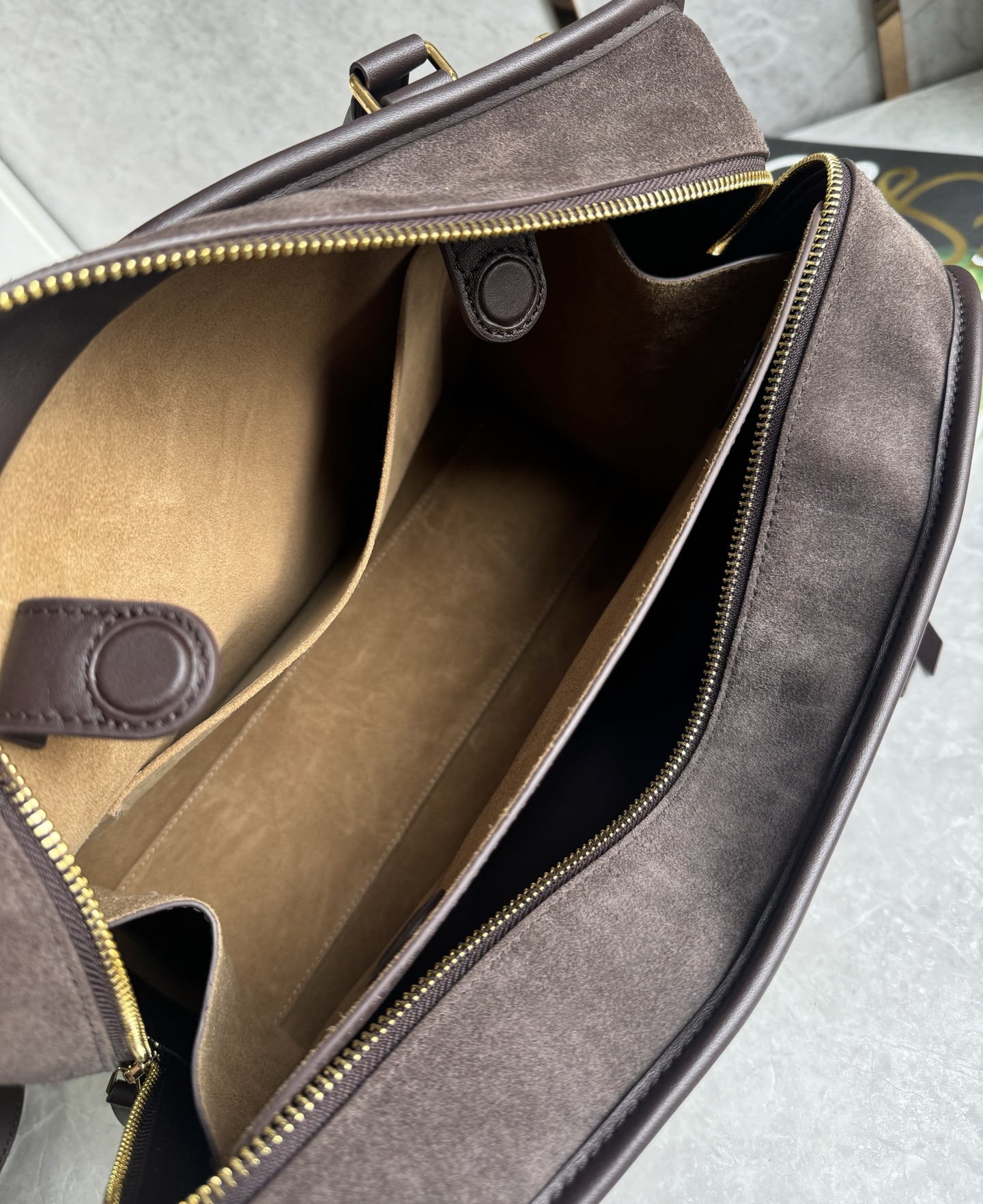 L0ew* Amazone Large Suede Top Handle Bag-34.5*27*14CM