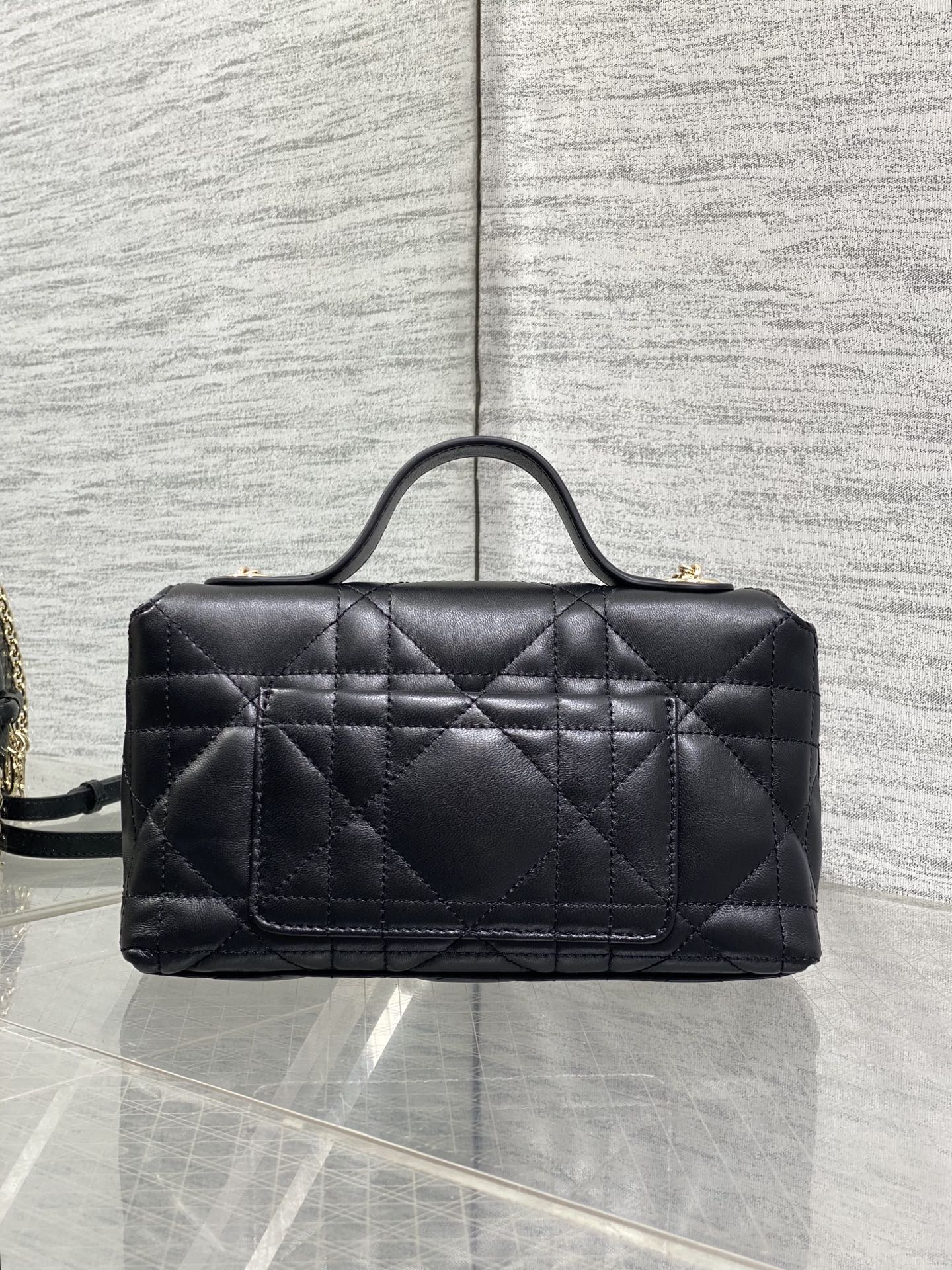 Diro Mini Bag with Chain Soupir Pink Macrocannage Lambskin-21*11.5*7CM