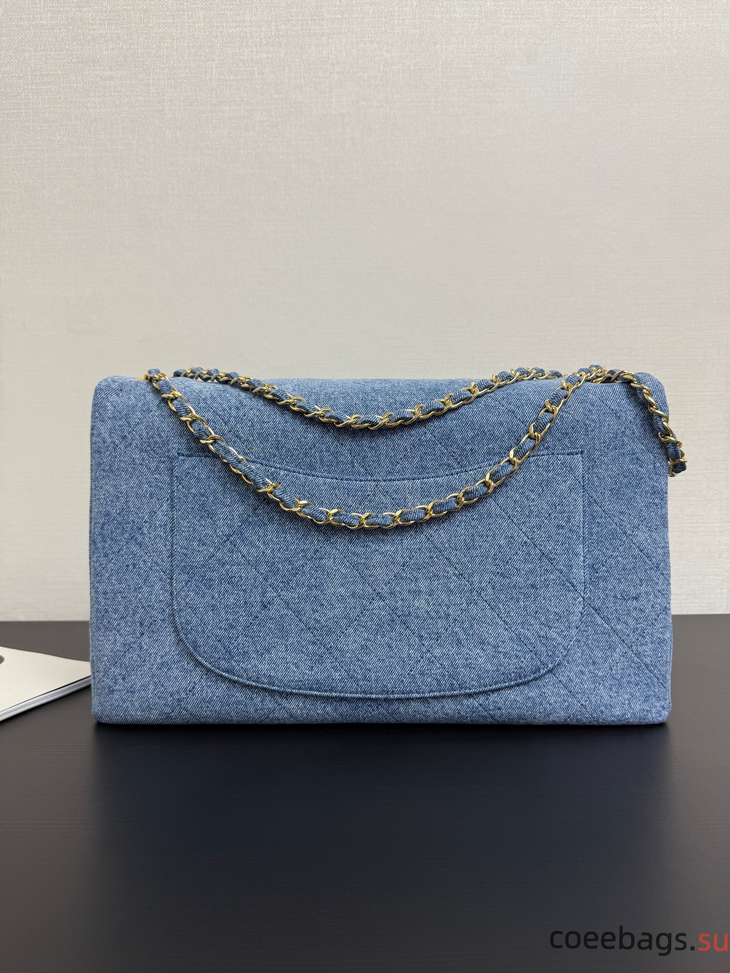 Ch@nel Denim Souplissimo Maxi Flap Blue-38*28*11CM