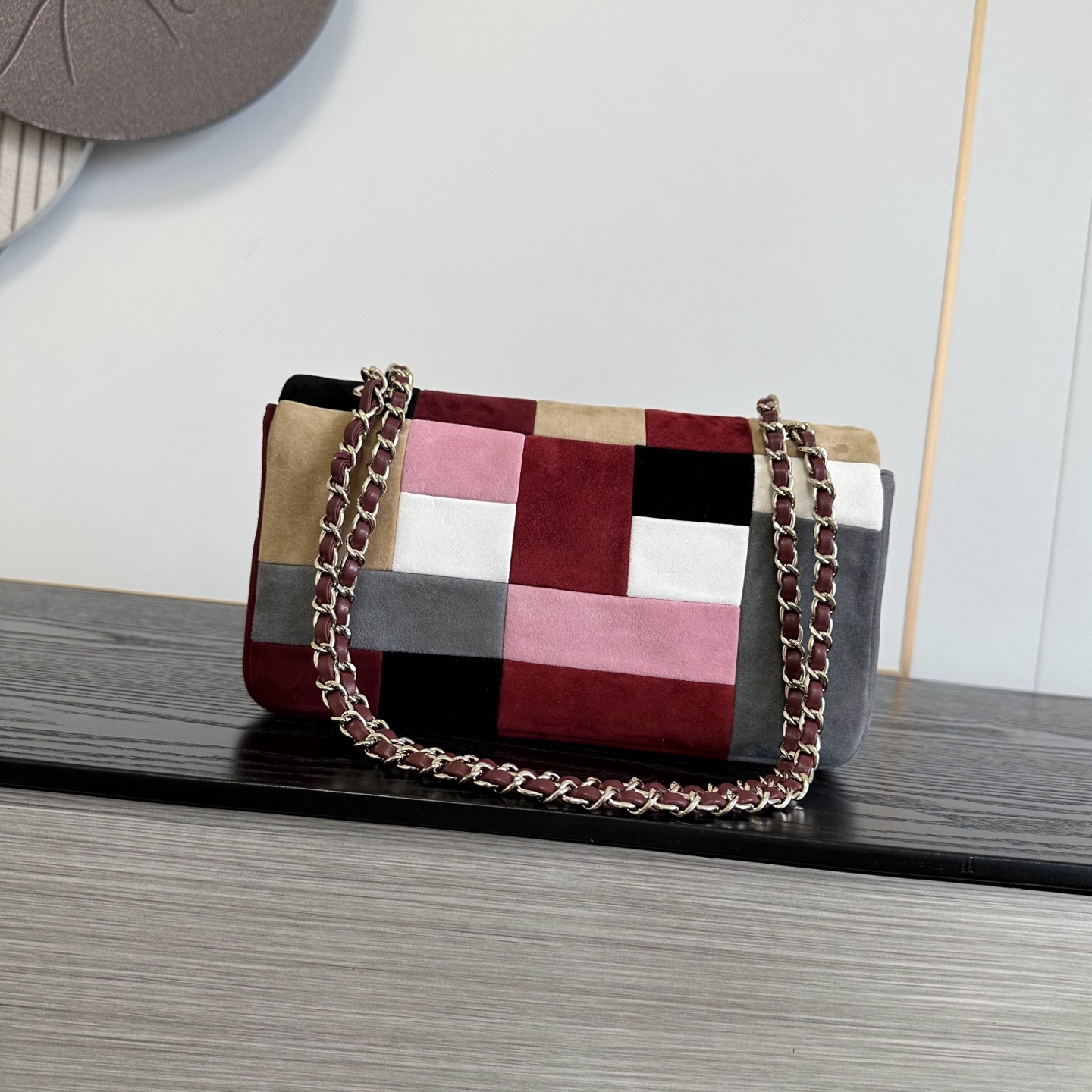 Cha*nel Grained Calfskin Small Souplissimo Maxi Flap-32CM