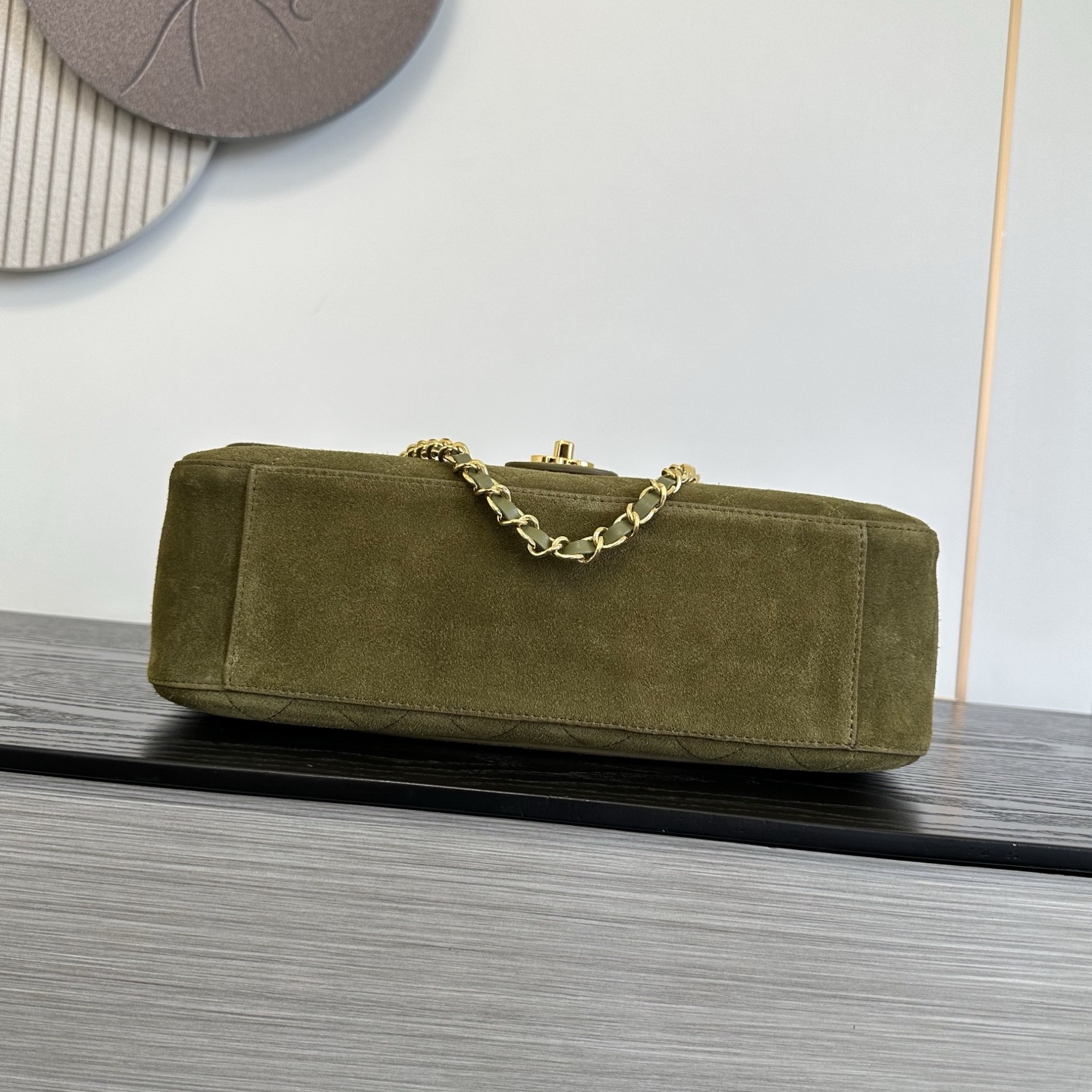 Cha*nel Grained Calfskin Small Souplissimo Maxi Flap-32CM
