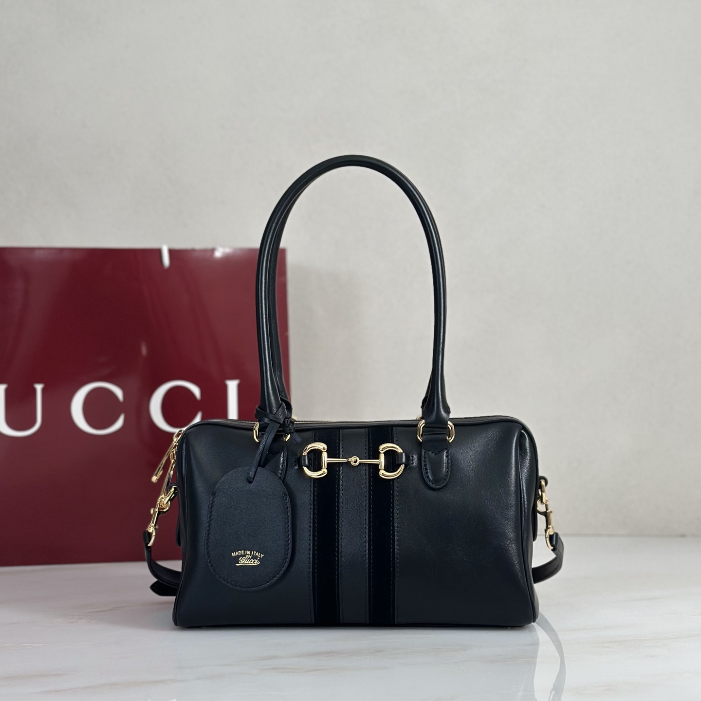 Gvc*1 Borsetto Medium Soston Bag In Black Leather-28*15*10CM