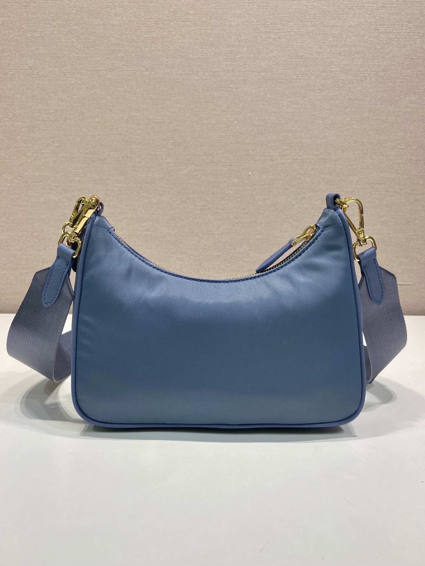 Pra*a Nylon Hobo Bag-1BH204-22*12*6CM