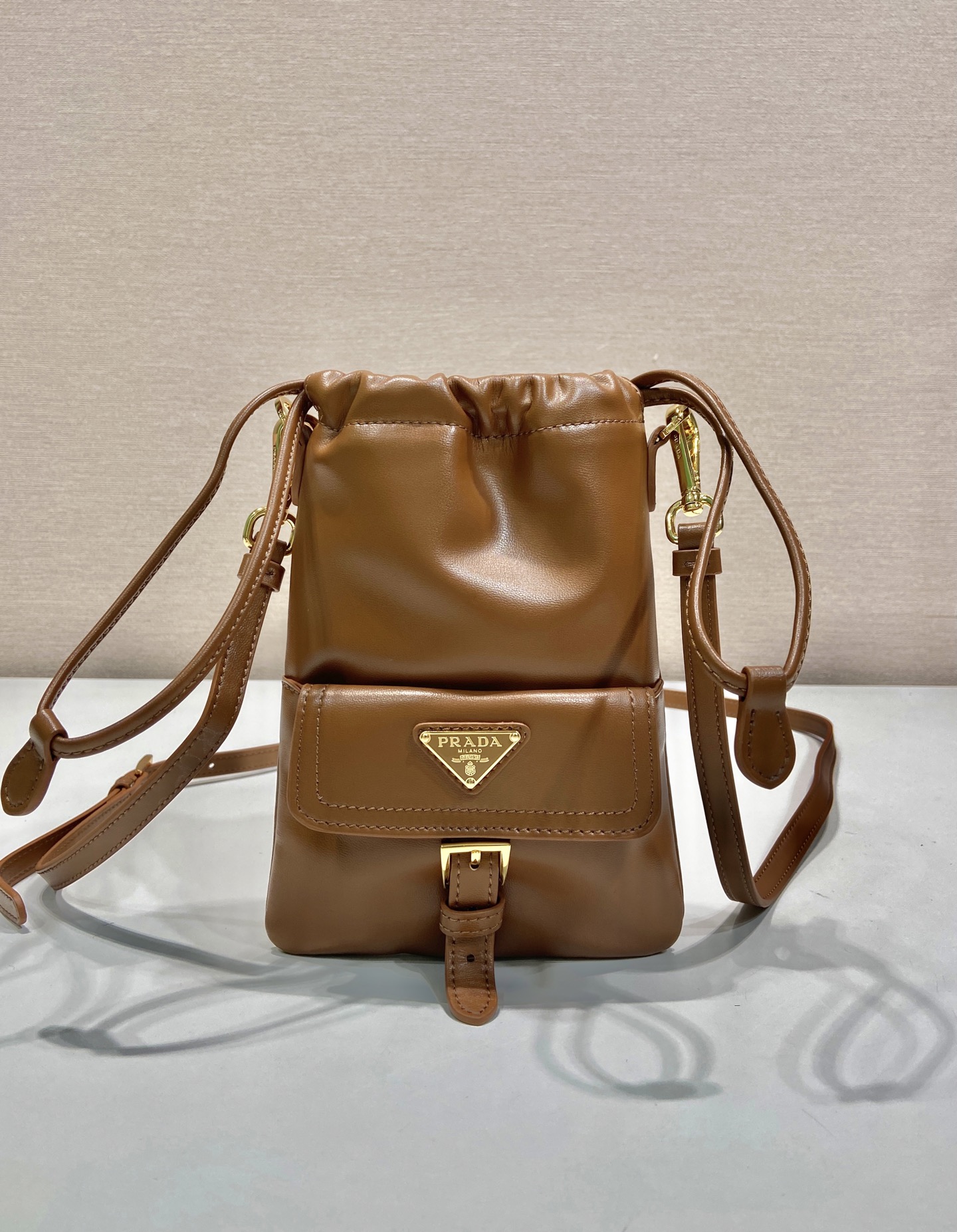Pra*a leather Phone Bag-1MS017-14*20CM