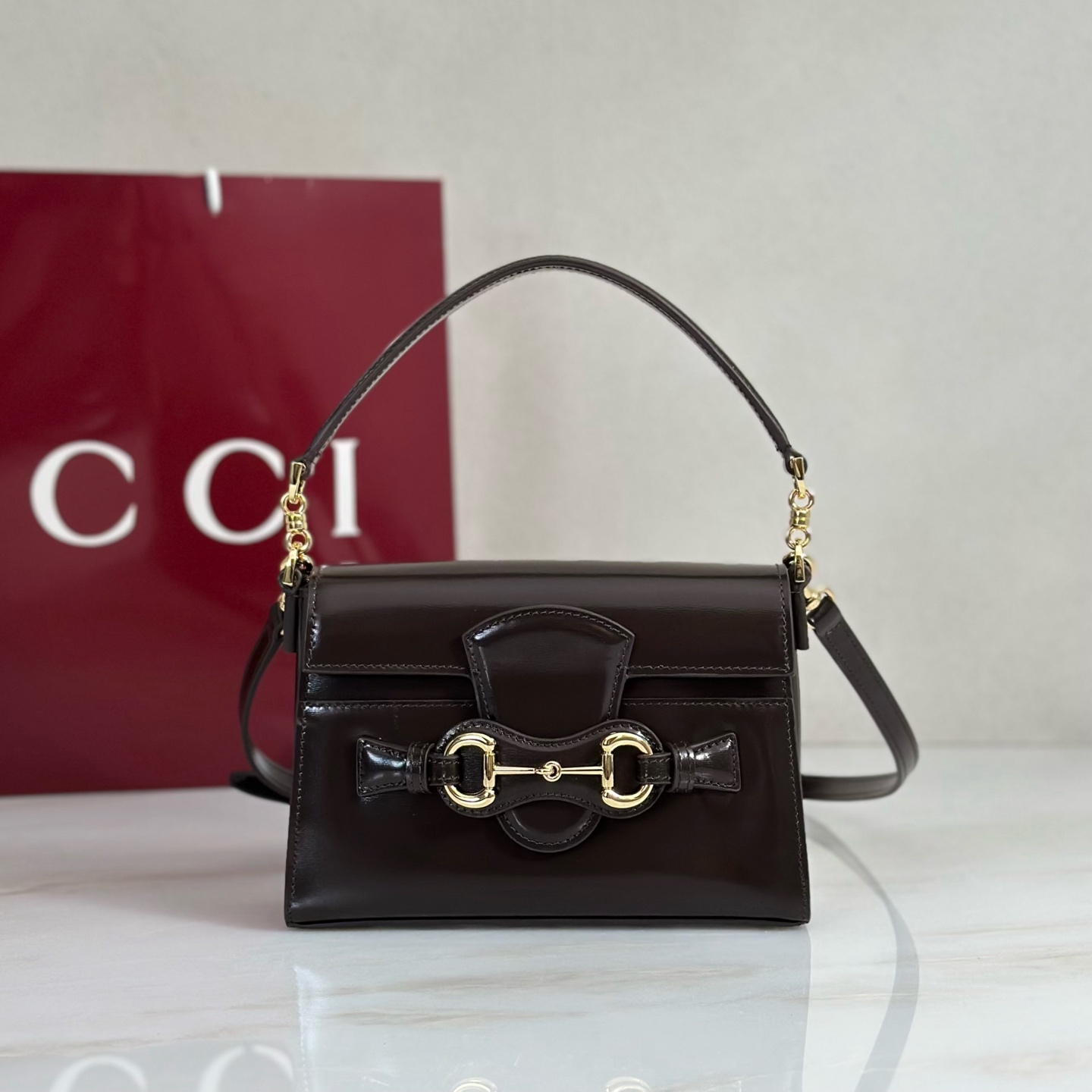 Guc*ci Horsebit Duomo Small Top Handle Bag-20*13.5*6CM
