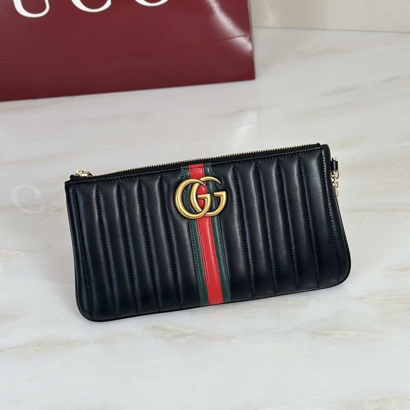 Gv*c* GG Marmont Pouch With Strap-26*13*1.5CM