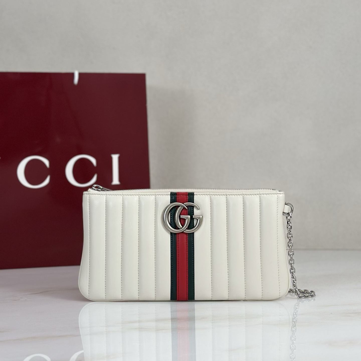 Gv*c* GG Marmont Pouch With Strap-26*13*1.5CM