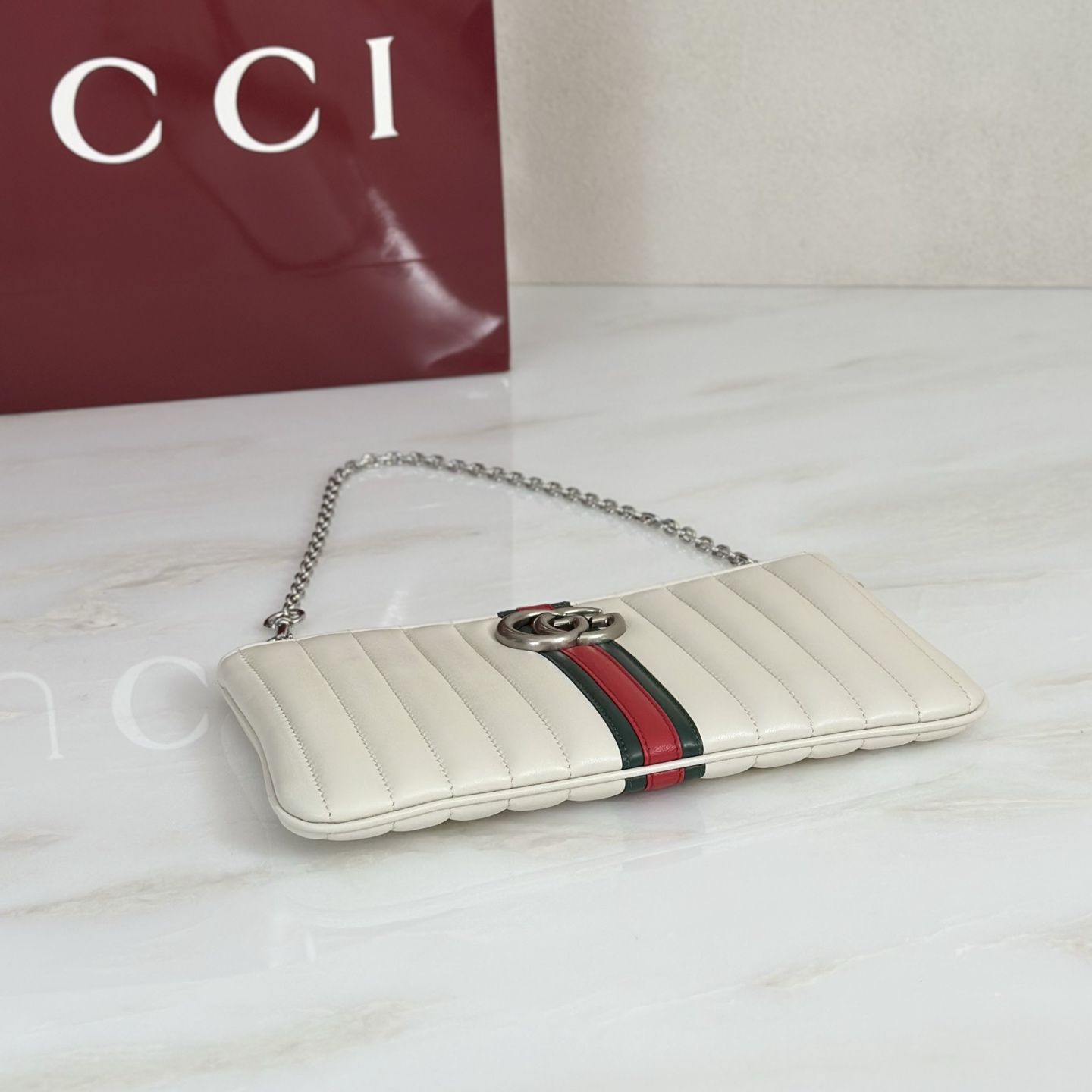 Gv*c* GG Marmont Pouch With Strap-26*13*1.5CM