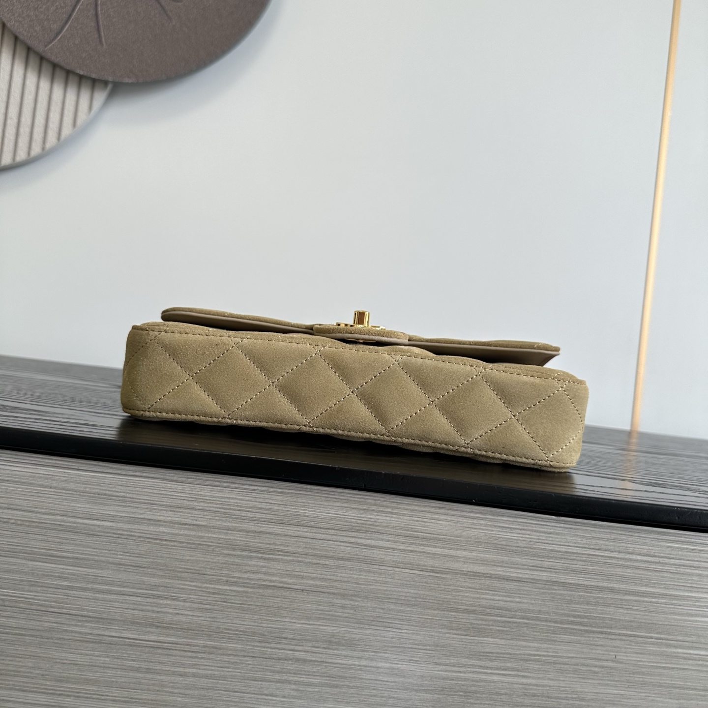 Ch@nel Suede Flap Shoulder Bag-10X25X5CM