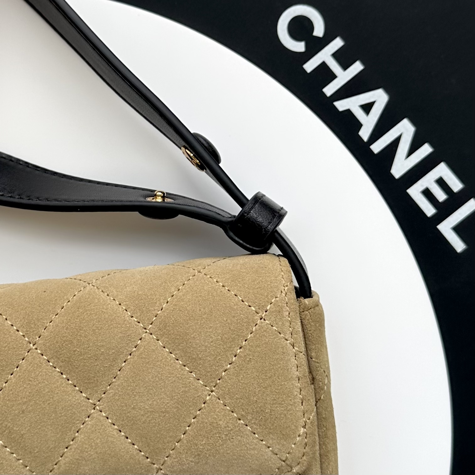 Ch@nel Suede Flap Shoulder Bag-10X25X5CM