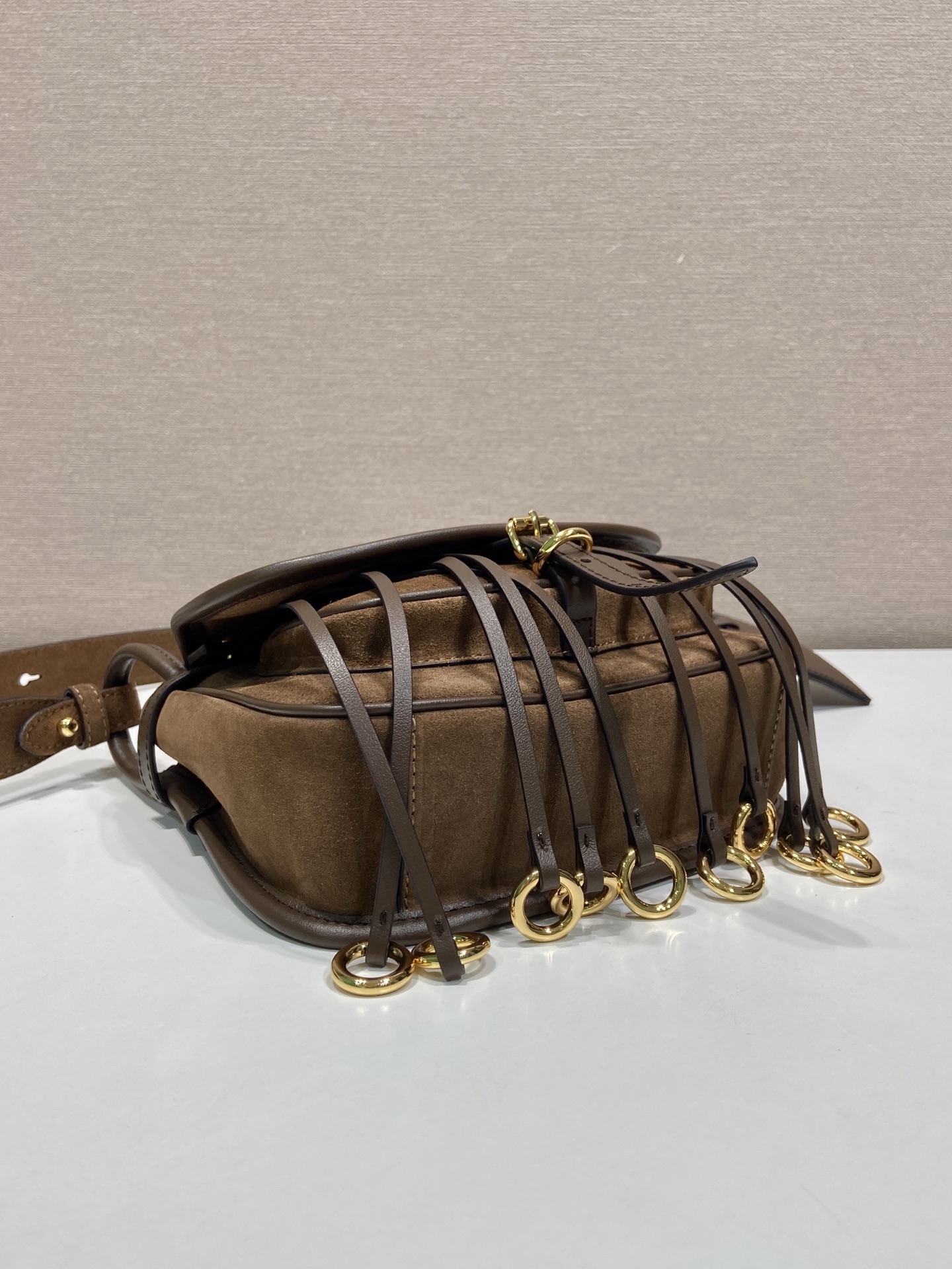 Pra*a Corsaire Aged Shoulder Bag-19.5*16.5*6CM