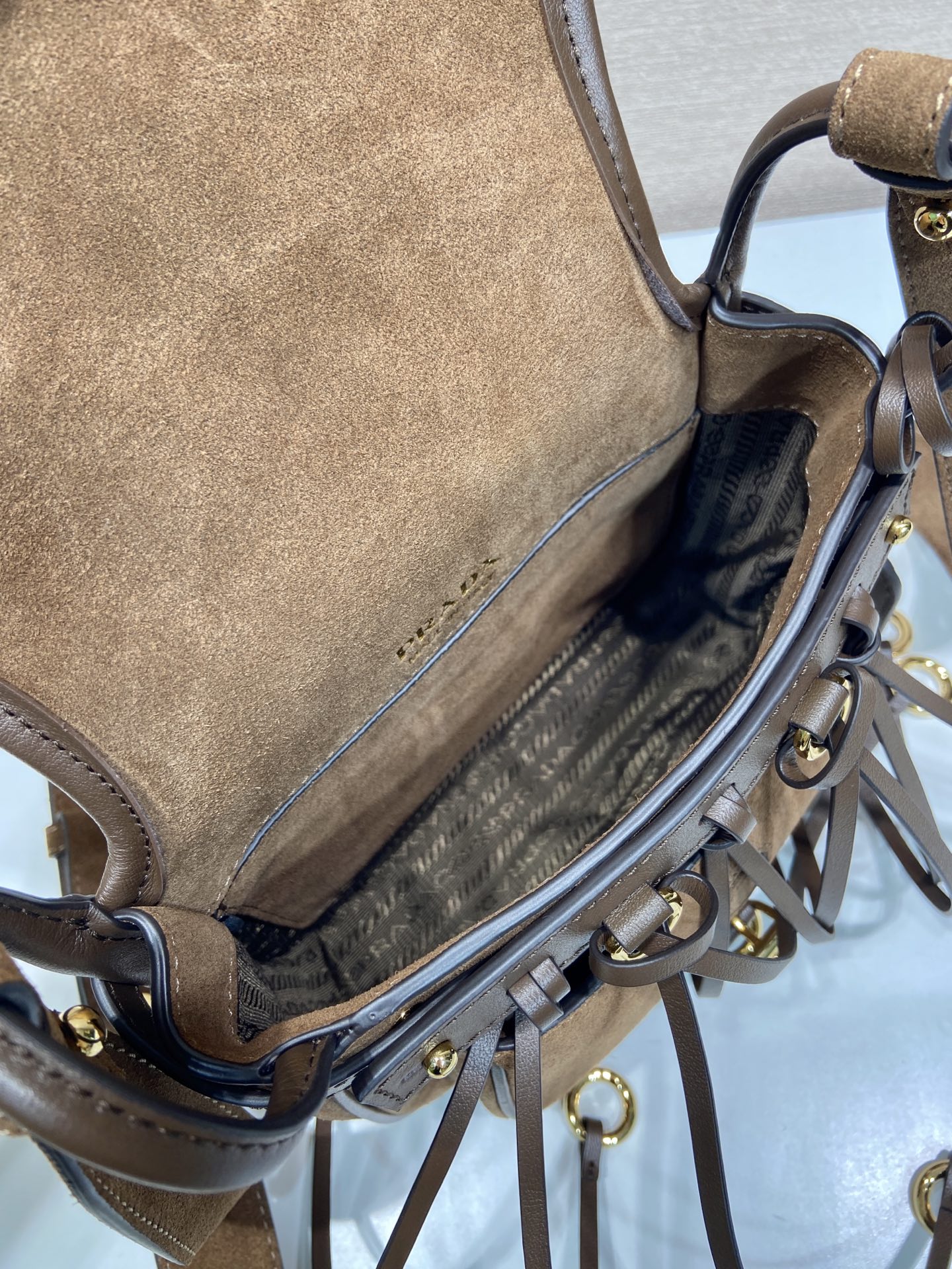 Pra*a Corsaire Aged Shoulder Bag-19.5*16.5*6CM