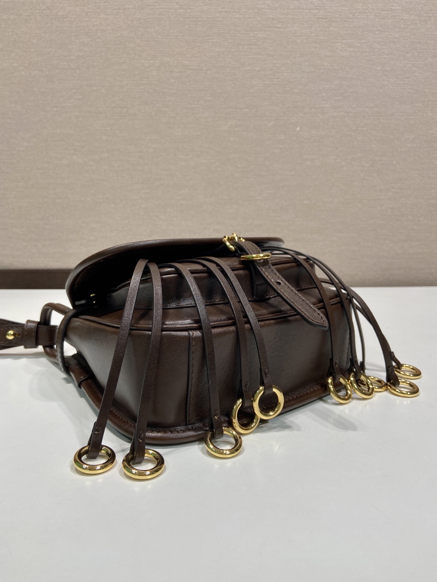 Pra*a Corsaire Aged Shoulder Bag-19.5*16.5*6CM