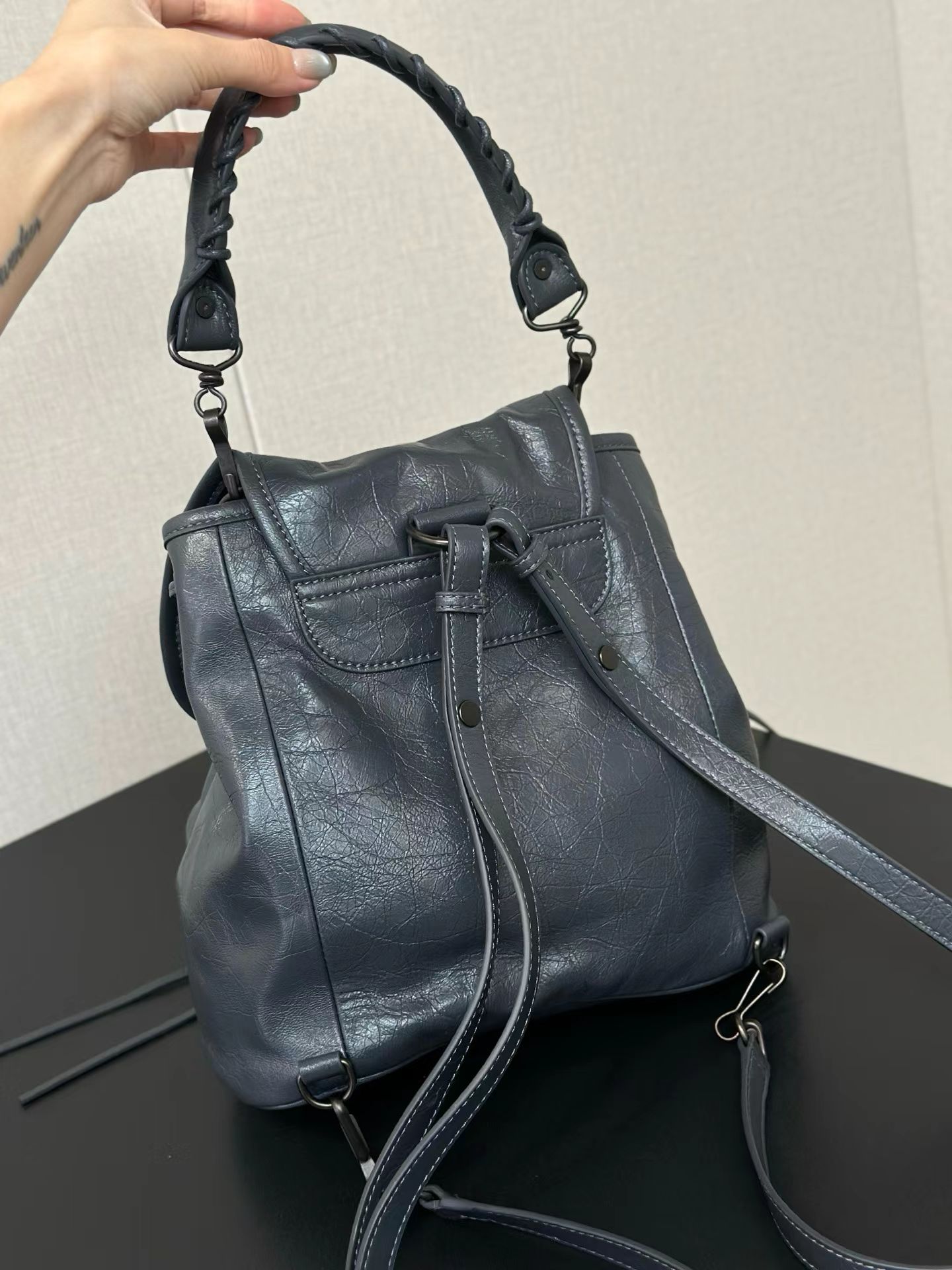Balen*ciaga Le City Backpack Mini - Black-23.5*11*25CM