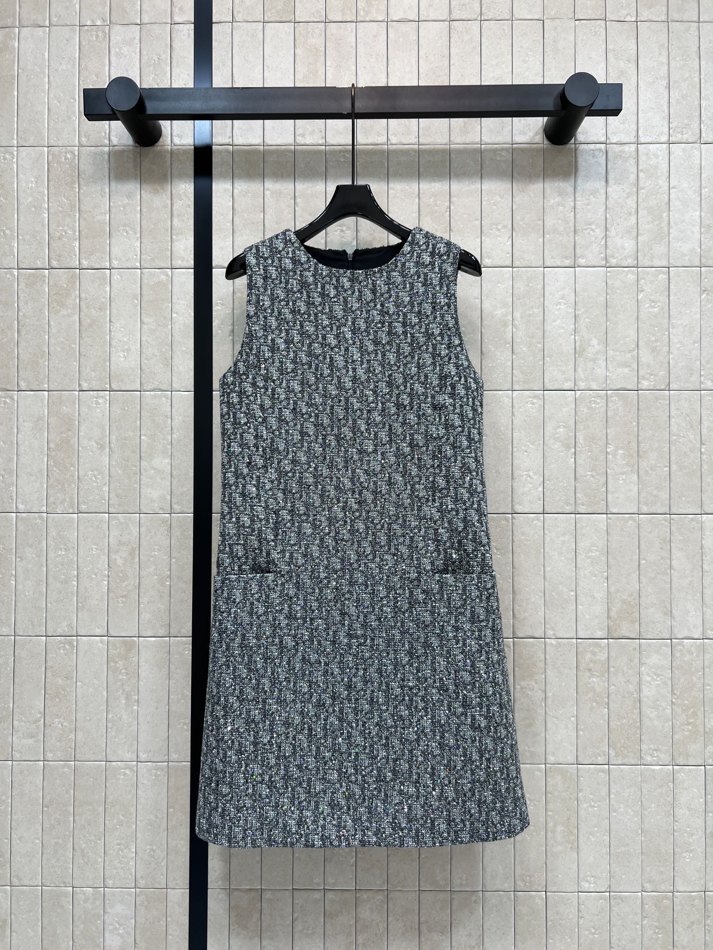 Di*or Sequin Tweed Sleeveless Vest Dress