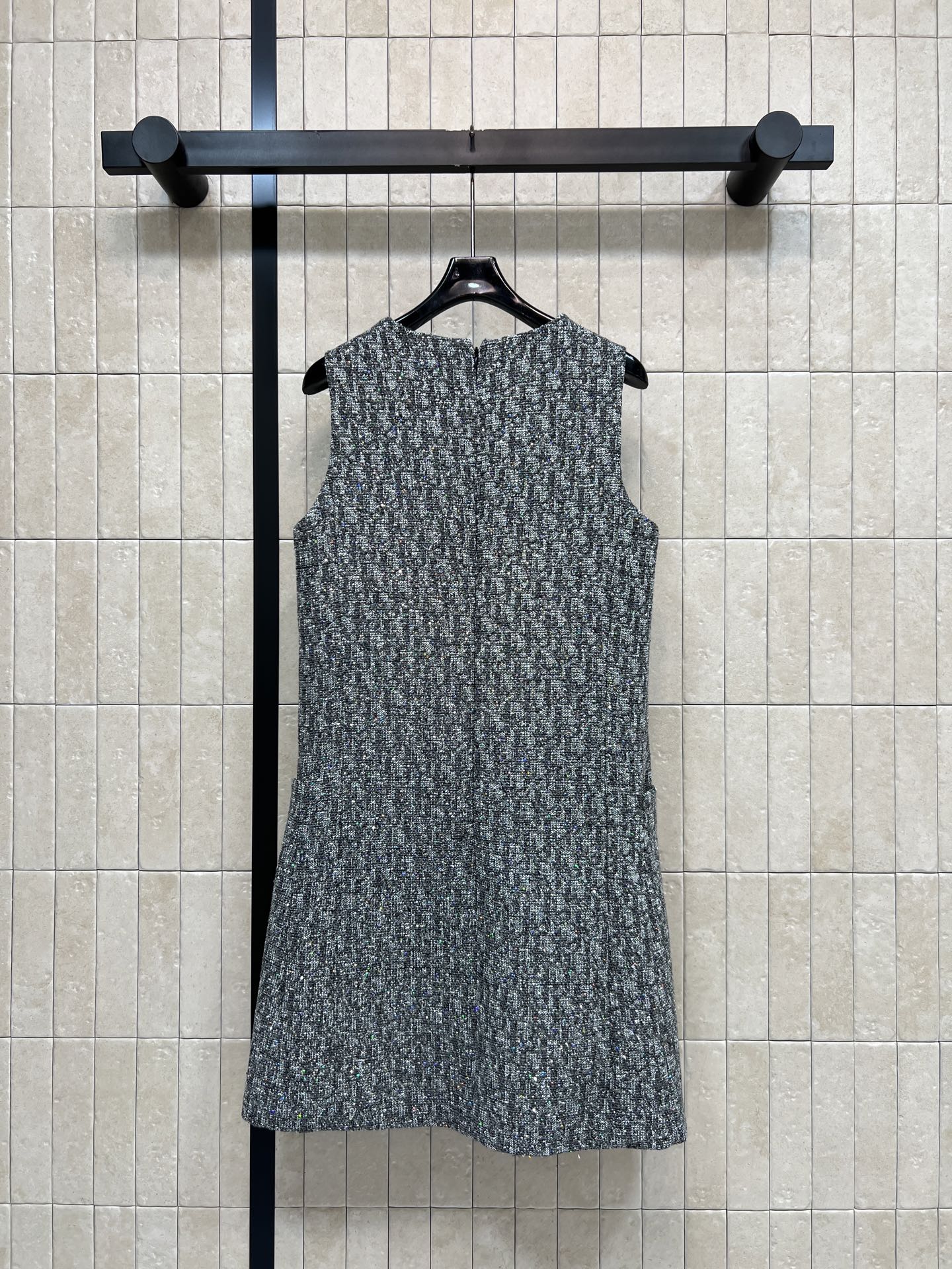 Di*or Sequin Tweed Sleeveless Vest Dress